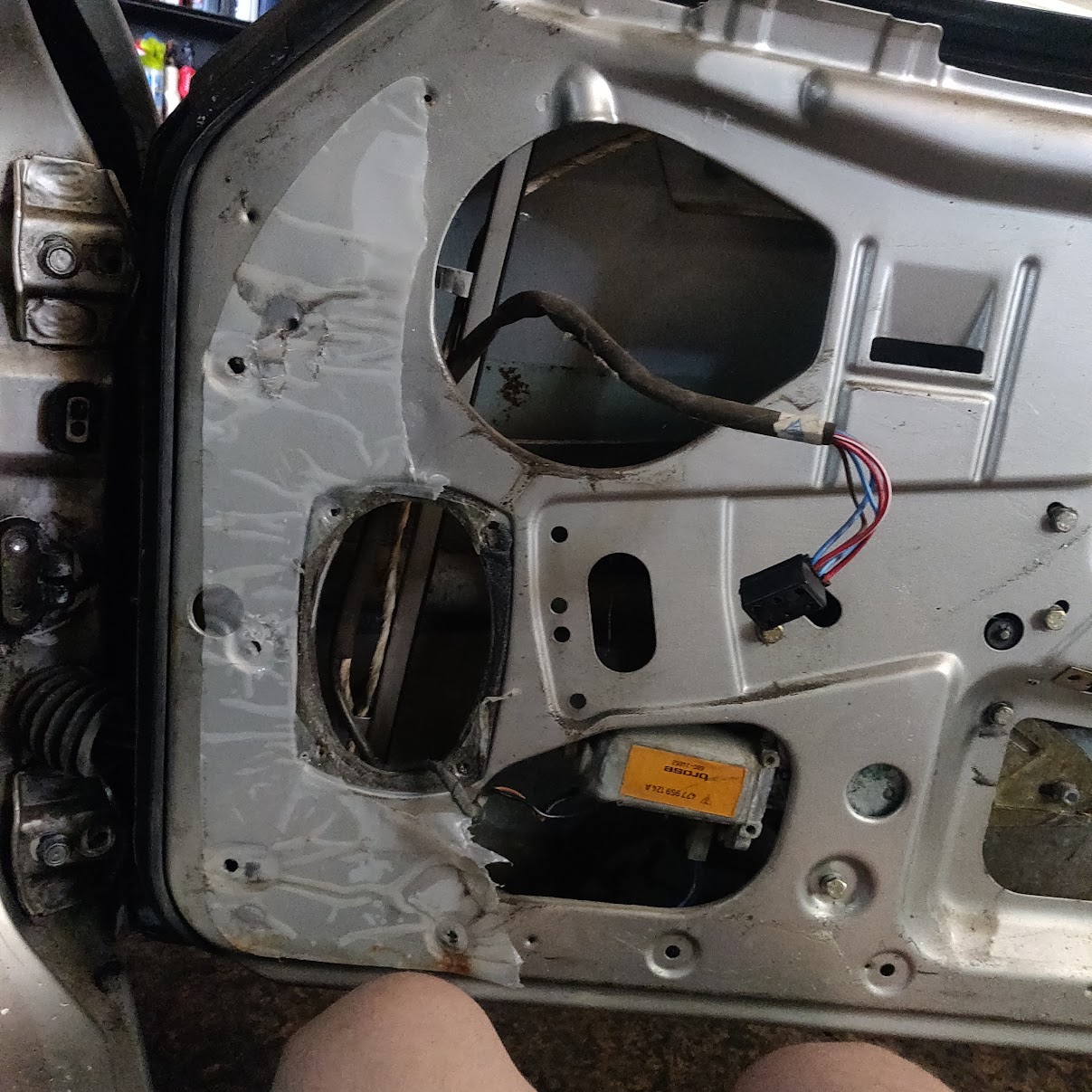 Some shots of the door internals. This door was from a different model year, and the electronics were slightly different, but easily adapted compared to a more modern car.