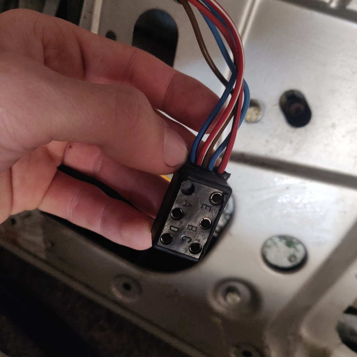 The original harness, from 1989. Not too different from DTM pins and heatshrink!